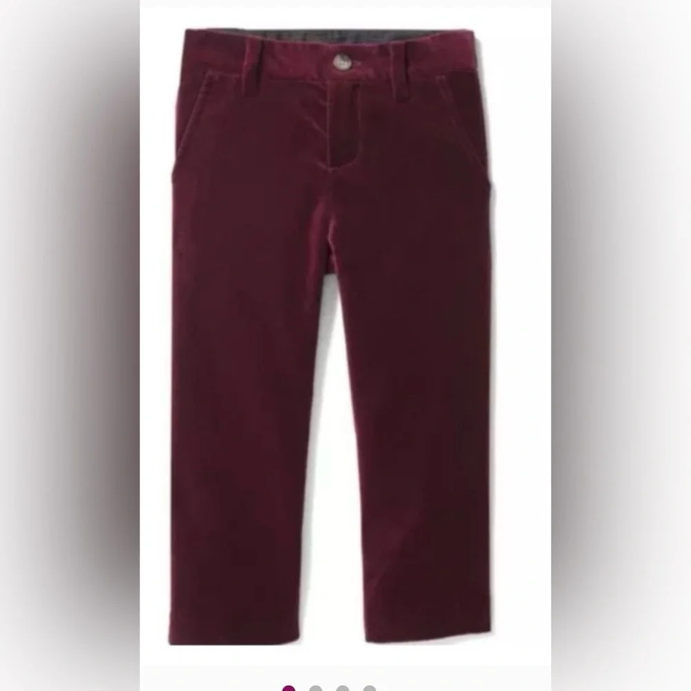 NWT- Janie and Jack Italian Kids Burgundy Pants (Size 5)